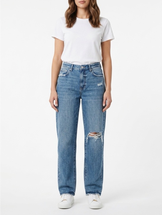 pistola Denim - Pistola Presley High Rise Straight Distressed Denim Antidote Blue Size 30